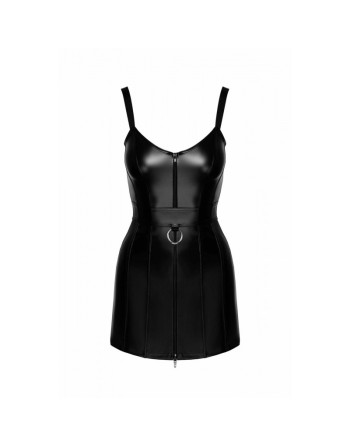 F320 Starlet - Mini-robe à effet mouillé avec ceinture à anneaux
