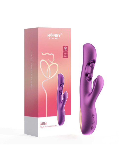 Gem vibromasseur rabbit avec capteurs de pression et application Violet