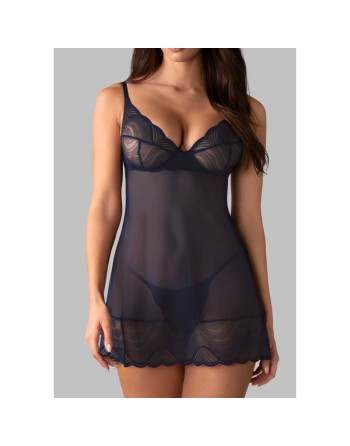 Nightly Blue nuisette et string - Bleu