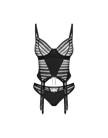 Lune Bellis corset et string - Noirs