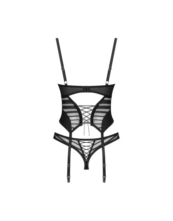 Lune Bellis corset et string - Noirs