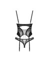 Lune Bellis corset et string - Noirs