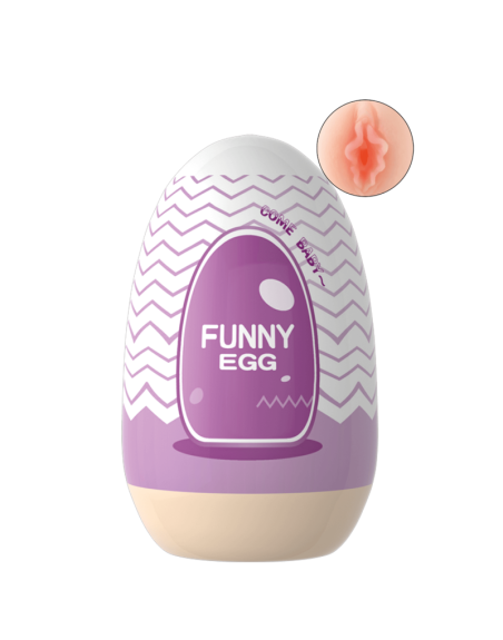 Gaine Masturbatrice Réutilisable FUNNY EGG – Design Réaliste Vagin lèvres charnus