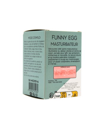 Gaine Masturbatrice Réutilisable FUNNY EGG – Design Réaliste Vagin lèvres charnus