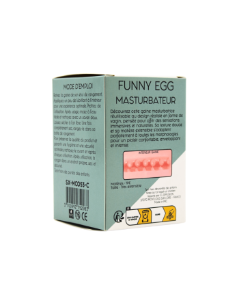 Gaine Masturbatrice Réutilisable FUNNY EGG – Design Réaliste Vagin lèvres fines