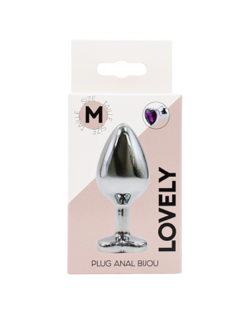 Plug bijou en aluminium bijou coeur violet Medium LOVELY 