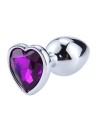 Plug bijou en aluminium bijou coeur violet Medium LOVELY 