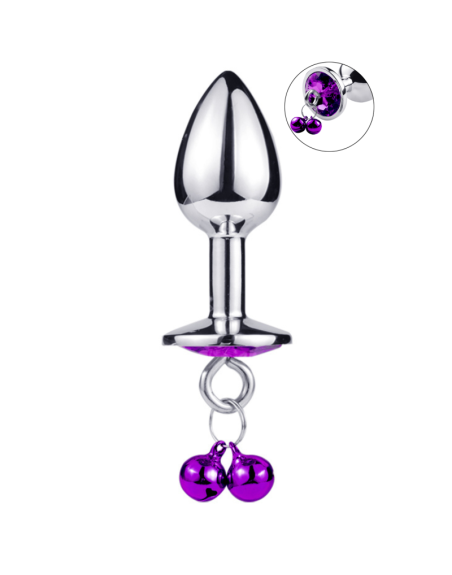 Plug bijou aluminium violet avec clochettes Taille S JINGLE 