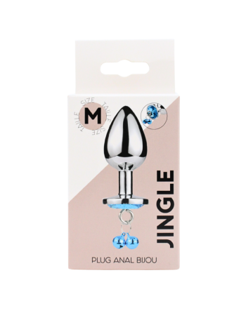 Plug bijou aluminium bleu avec clochettes Taille M JINGLE 