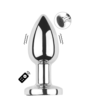 Plug vibrant acier inoxydable anal taille S avec télécommande, USB BOOTY 