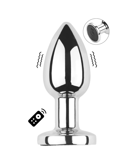 Plug vibrant acier inoxydable anal taille S avec télécommande, USB BOOTY 