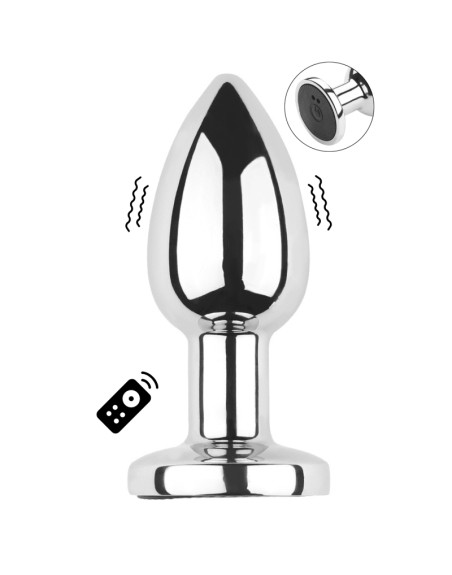 Plug vibrant acier inoxydable anal taille S avec télécommande, USB BOOTY 
