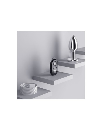 Plug vibrant acier inoxydable anal taille S avec télécommande, USB BOOTY 