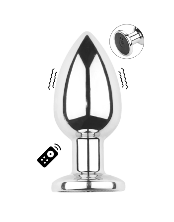 Plug vibrant acier inoxydable anal taille M avec télécommande, USB BOOTY 