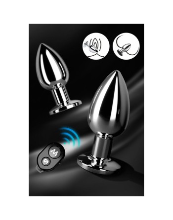 Plug vibrant acier inoxydable anal taille M avec télécommande, USB BOOTY 
