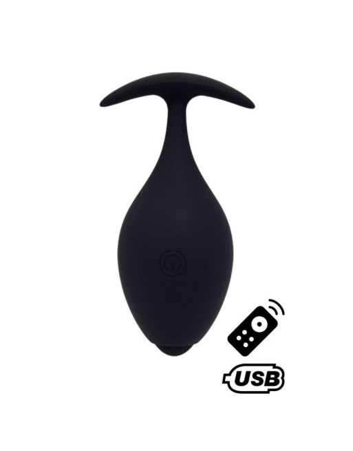 BABA, Plug vibrant anal noir USB, avec télécommande 
