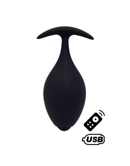 BABA, Plug vibrant anal noir USB, avec télécommande 