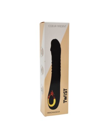 TWIST Noir, Vibromasseur va-et-vient USB en silicone médical, doté de 18 modes de stimulation 