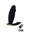 ACHILLE, Mini vibromasseur noir USB, forme pénis avec stimulation clitoridienne, avec télécommande 