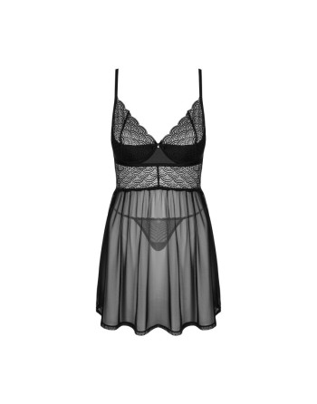 Chemeris babydoll et String - Noire