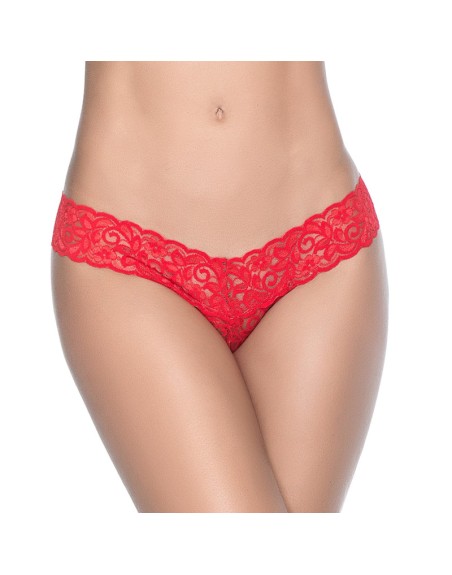 String rouge sexy dentelle 