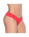 String ouvert brésilien rouge en dentelle 
