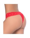 String ouvert brésilien rouge en dentelle 