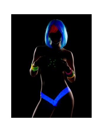 String brésilien bleu turquoise en dentelle 