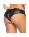 Tanga noir wetlook froncé sur les fesses 
