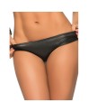 Tanga noir wetlook froncé sur les fesses 