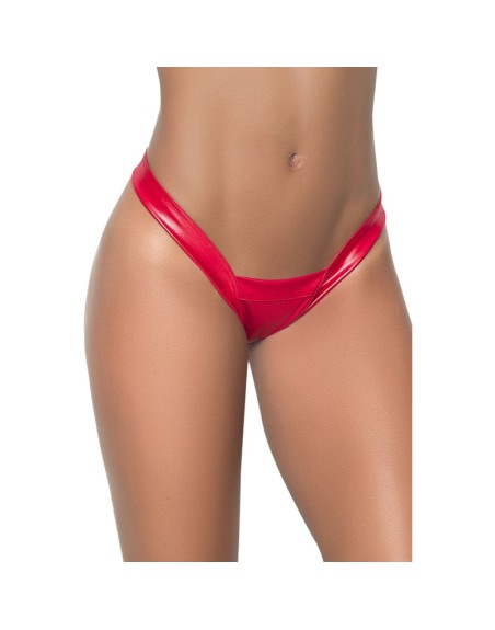 String rouge wetlook coupe Brésilielne 