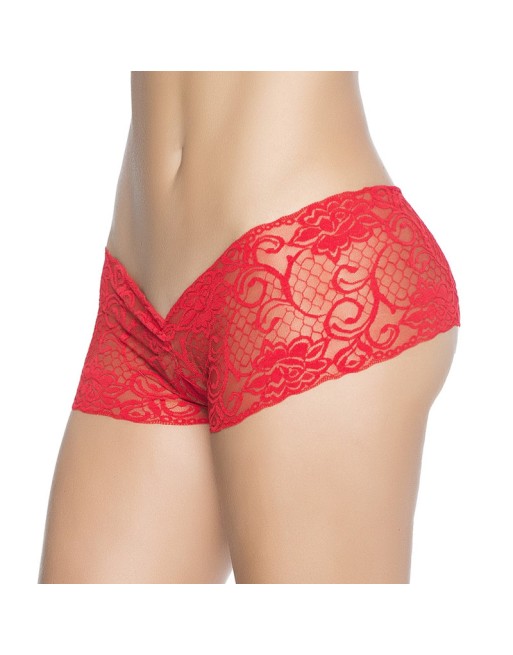 Shorty ouvert à l'entrejambe rouge 
