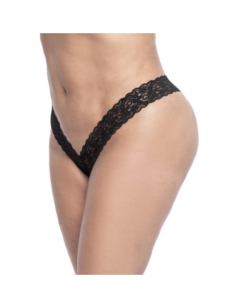 String brésilien en dentelle noir grande taille 