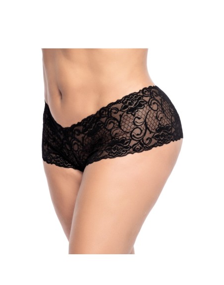 Shorty grande taille noire en dentelle 