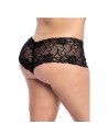 Shorty grande taille noire en dentelle 