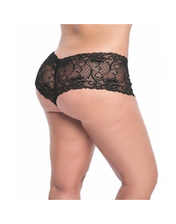 Shorty grande taille noire en dentelle 