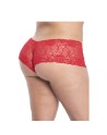 Shorty en dentelle rouge grande taille 