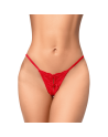 String rouge classique en dentelle 