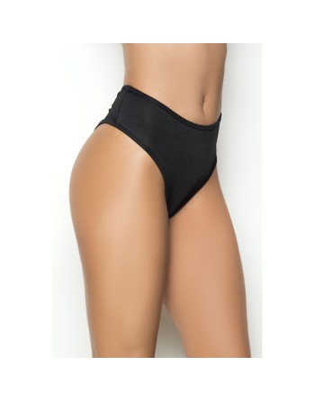 String bande large noir taille haute, tissu fronçé à l'arrière 