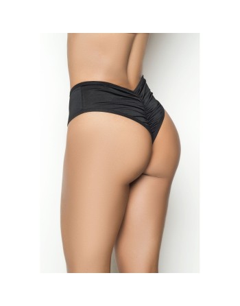 String bande large noir taille haute, tissu fronçé à l'arrière 