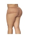 Shorty grande taille en dentelle couleur taupe 