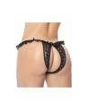 Culotte ouverte noire avec froufrou en dentelle 
