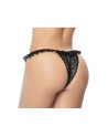 Culotte ouverte noire avec froufrou en dentelle 