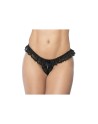 Culotte ouverte noire avec froufrou en dentelle 