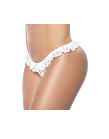 Culotte ouverte blanche avec froufrou en dentelle 