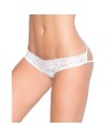 Culotte ouverte blanche ornements façon cage 