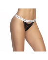 Culotte dentelle noir avec ceinture blanche imprimé 