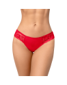 Culotte rouge ouverte en dentelle 