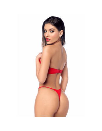 Ensemble 2 pièces en similicuir rouge lisse 