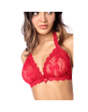 Ensemble sexy 2 pièces en dentelle romantique avec haut et string assorti 